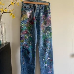 Vintage hand painted jeans